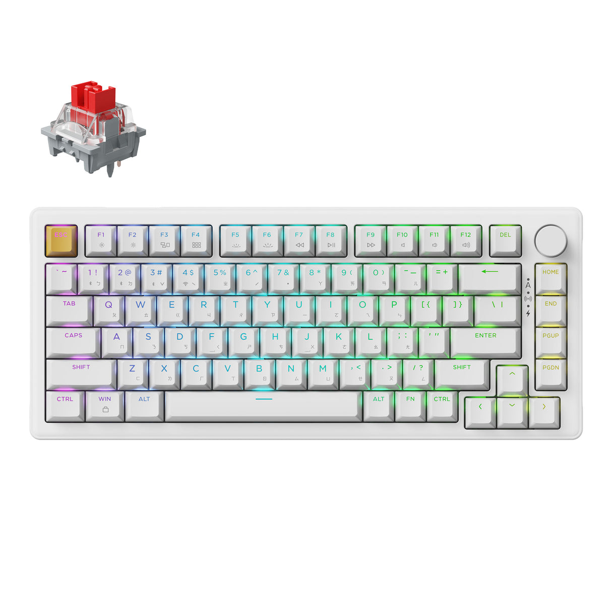 Keychron J2 QMK 無線機械鍵盤 含旋鈕 (注音版本)