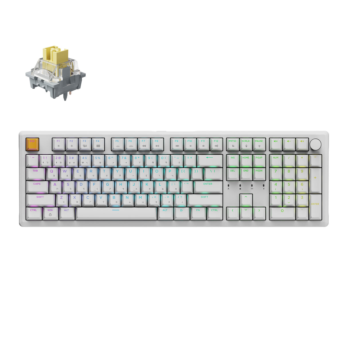 Keychron J5 QMK 無線機械鍵盤 含旋鈕 (注音版本)