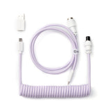 Keychron custom coiled aviator USB Type-C cable 8K version with straight connector for keyboards Light Purple color