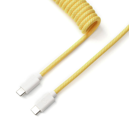 Keychron custom coiled aviator USB Type-C cable 8K version Yellow color