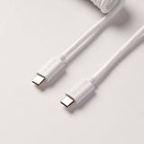 Keychron custom coiled aviator USB Type-C cable 8K version white color