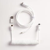 Keychron custom coiled aviator USB Type-C cable 8K version with straight connector for keyboards White color