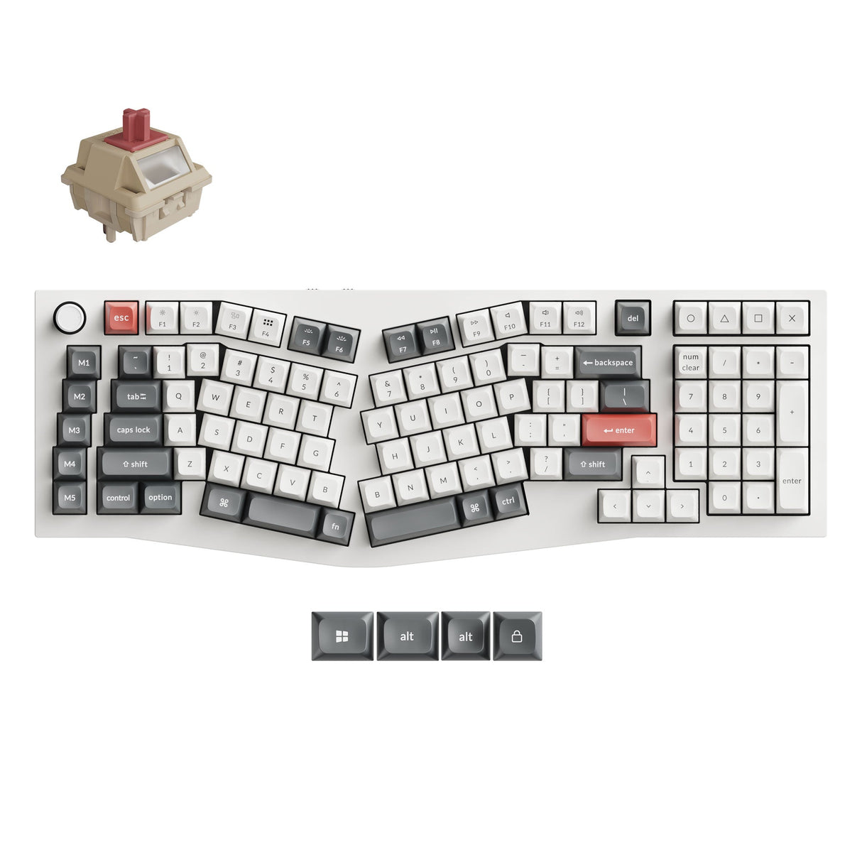 Keychron Q13 Ultra 8K Wireless Hot-swappable RGB Backlight Red Switch-White
