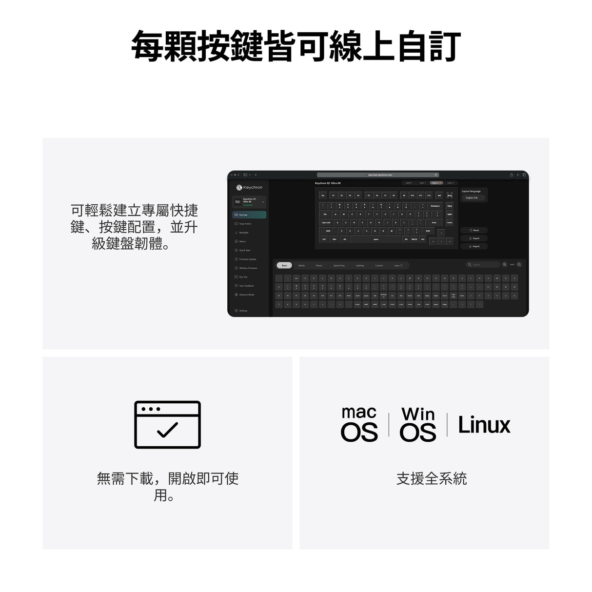 Keychron Q1 Ultra 8K 無線客製化機械鍵盤(注音版本)